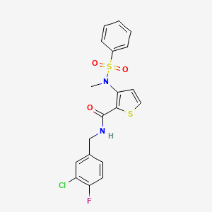 N-(3-chloro-4-fluorobenzyl)-3-[methyl(phenylsulfonyl)amino]thiophene-2-carboxamide