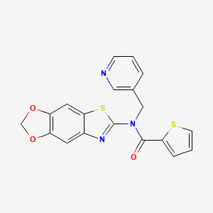 N-([1,3]dioxolo[4',5':4,5]benzo[1,2-d]thiazol-6-yl)-N-(pyridin-3-ylmethyl)thiophene-2-carboxamide
