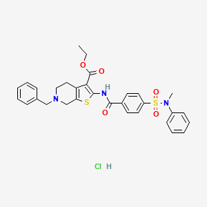 ethyl 6-benzyl-2-(4-(N-methyl-N-phenylsulfamoyl)benzamido)-4,5,6,7-tetrahydrothieno[2,3-c]pyridine-3-carboxylate hydrochloride