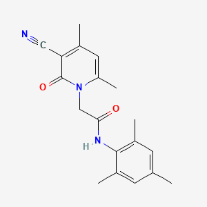 molecular formula C19H21N3O2 B2600473 2-(3-cyano-4,6-dimethyl-2-oxopyridin-1(2H)-yl)-N-mesitylacetamide CAS No. 932338-28-8