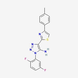 molecular formula C18H13F2N5S B2600476 1-(2,5-difluorophenyl)-4-[4-(4-methylphenyl)-1,3-thiazol-2-yl]-1H-1,2,3-triazol-5-amine CAS No. 1206988-76-2