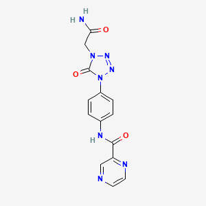 N-(4-(4-(2-amino-2-oxoethyl)-5-oxo-4,5-dihydro-1H-tetrazol-1-yl)phenyl)pyrazine-2-carboxamide