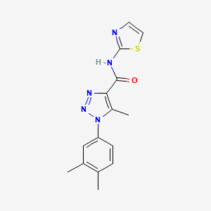 molecular formula C15H15N5OS B2600485 1-(3,4-dimethylphenyl)-5-methyl-N-(1,3-thiazol-2-yl)-1H-1,2,3-triazole-4-carboxamide CAS No. 904812-95-9