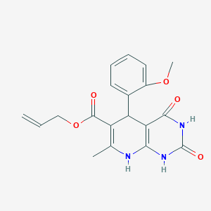 molecular formula C19H19N3O5 B2600488 丙-2-烯基-5-(2-甲氧苯基)-7-甲基-2,4-二氧代-5,8-二氢-1H-吡啶并[2,3-d]嘧啶-6-羧酸酯 CAS No. 683778-89-4