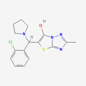 5-((2-Chlorophenyl)(pyrrolidin-1-yl)methyl)-2-methylthiazolo[3,2-b][1,2,4]triazol-6-ol