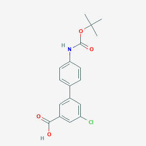 molecular formula C18H18ClNO4 B2600497 3-(4-Boc-氨基苯基)-5-氯苯甲酸 CAS No. 1261937-15-8