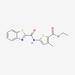 molecular formula C16H14N2O3S2 B2600498 Ethyl 5-(benzo[d]thiazole-2-carboxamido)-3-methylthiophene-2-carboxylate CAS No. 477567-79-6
