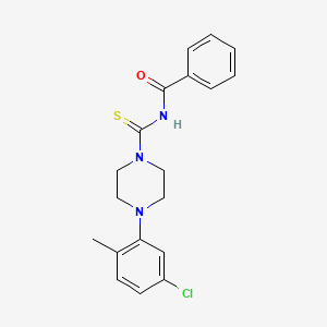 molecular formula C19H20ClN3OS B2600500 N-((4-(5-Chloro-2-methylphenyl)piperazinyl)thioxomethyl)benzamide CAS No. 1024333-96-7