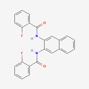 2-fluoro-N-[3-[(2-fluorobenzoyl)amino]naphthalen-2-yl]benzamide