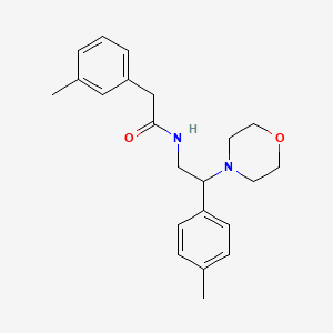 molecular formula C22H28N2O2 B2600507 N-(2-morpholino-2-(p-tolyl)ethyl)-2-(m-tolyl)acetamide CAS No. 941940-32-5