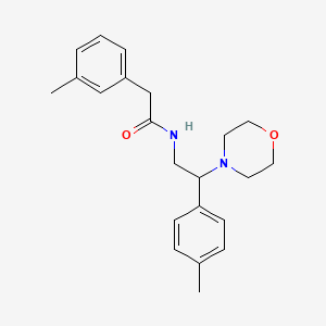 molecular formula C22H28N2O2 B2600507 N-(2-吗啉-2-(对甲苯基)乙基)-2-(间甲苯基)乙酰胺 CAS No. 941940-32-5