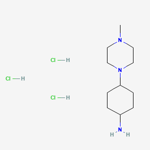 molecular formula C11H26Cl3N3 B2600510 4-(4-Methyl-1-piperazinyl)cyclohexanamine 3HCl CAS No. 1461689-22-4