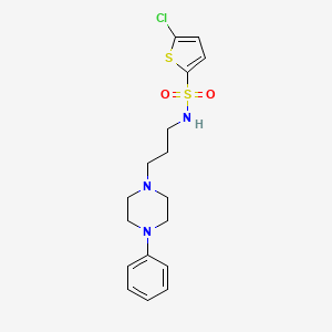molecular formula C17H22ClN3O2S2 B2600514 5-chloro-N-(3-(4-phenylpiperazin-1-yl)propyl)thiophene-2-sulfonamide CAS No. 1049525-37-2
