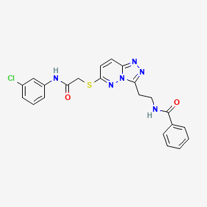 molecular formula C22H19ClN6O2S B2600520 N-(2-(6-((2-((3-chlorophenyl)amino)-2-oxoethyl)thio)-[1,2,4]triazolo[4,3-b]pyridazin-3-yl)ethyl)benzamide CAS No. 872993-88-9