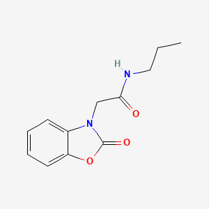 molecular formula C12H14N2O3 B2600523 2-(2-oxo-2,3-dihydro-1,3-benzoxazol-3-yl)-N-propylacetamide CAS No. 478048-67-8
