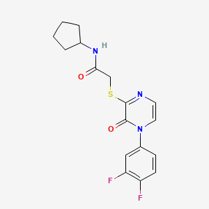 N-cyclopentyl-2-[4-(3,4-difluorophenyl)-3-oxopyrazin-2-yl]sulfanylacetamide