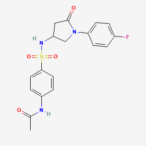 N-(4-(N-(1-(4-fluorophenyl)-5-oxopyrrolidin-3-yl)sulfamoyl)phenyl)acetamide