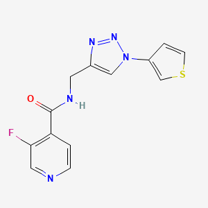molecular formula C13H10FN5OS B2600532 3-fluoro-N-((1-(thiophen-3-yl)-1H-1,2,3-triazol-4-yl)methyl)isonicotinamide CAS No. 2034366-31-7