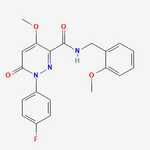 molecular formula C20H18FN3O4 B2600534 1-(4-fluorophenyl)-4-methoxy-N-[(2-methoxyphenyl)methyl]-6-oxo-1,6-dihydropyridazine-3-carboxamide CAS No. 941969-72-8