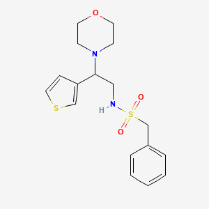 molecular formula C17H22N2O3S2 B2600554 N-(2-吗啉-2-(噻吩-3-基)乙基)-1-苯甲磺酰胺 CAS No. 946222-15-7