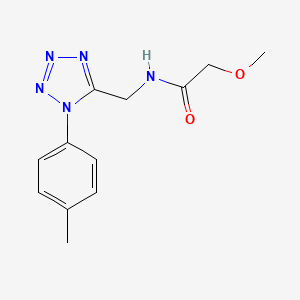 molecular formula C12H15N5O2 B2600558 2-methoxy-N-((1-(p-tolyl)-1H-tetrazol-5-yl)methyl)acetamide CAS No. 921054-08-2