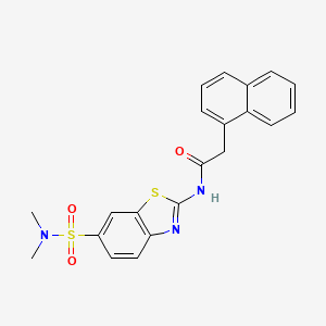 molecular formula C21H19N3O3S2 B2600562 N-(6-(N,N-二甲基磺酰胺基)苯并[d]噻唑-2-基)-2-(萘-1-基)乙酰胺 CAS No. 923146-47-8