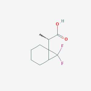 molecular formula C10H14F2O2 B2600574 (2S)-2-(7,7-Difluoro-1-bicyclo[4.1.0]heptanyl)propanoic acid CAS No. 2248215-76-9