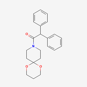 molecular formula C22H25NO3 B2600578 2,2-二苯基-1-(1,5-二氧杂-9-氮杂螺[5.5]十一烷-9-基)乙酮 CAS No. 1328173-85-8