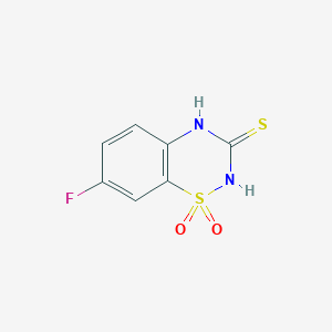 molecular formula C7H5FN2O2S2 B2600583 7-fluoro-2H-1,2,4-benzothiadiazine-3(4H)-thione 1,1-dioxide CAS No. 228253-44-9