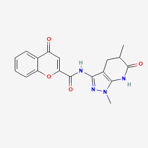 molecular formula C18H16N4O4 B2600584 N-(1,5-dimethyl-6-oxo-4,5,6,7-tetrahydro-1H-pyrazolo[3,4-b]pyridin-3-yl)-4-oxo-4H-chromene-2-carboxamide CAS No. 1171370-47-0