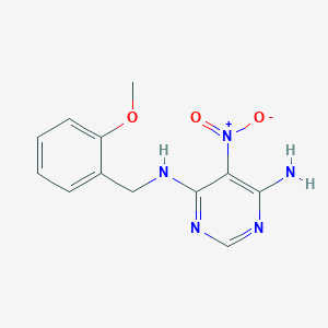 molecular formula C12H13N5O3 B2600587 N4-(2-methoxybenzyl)-5-nitropyrimidine-4,6-diamine CAS No. 450344-89-5