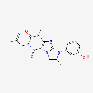 molecular formula C19H19N5O3 B2600591 8-(3-hydroxyphenyl)-1,7-dimethyl-3-(2-methylallyl)-1H-imidazo[2,1-f]purine-2,4(3H,8H)-dione CAS No. 949711-22-2