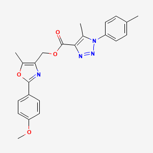 molecular formula C23H22N4O4 B2600595 [2-(4-methoxyphenyl)-5-methyl-1,3-oxazol-4-yl]methyl 5-methyl-1-(4-methylphenyl)-1H-1,2,3-triazole-4-carboxylate CAS No. 946214-78-4