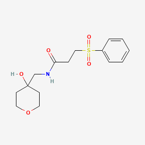 N-((4-hydroxytetrahydro-2H-pyran-4-yl)methyl)-3-(phenylsulfonyl)propanamide