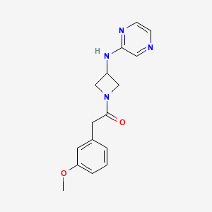 molecular formula C16H18N4O2 B2600602 2-(3-Methoxyphenyl)-1-(3-(pyrazin-2-ylamino)azetidin-1-yl)ethan-1-one CAS No. 2195953-66-1