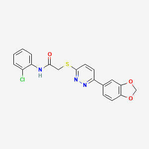 molecular formula C19H14ClN3O3S B2600605 2-[6-(1,3-benzodioxol-5-yl)pyridazin-3-yl]sulfanyl-N-(2-chlorophenyl)acetamide CAS No. 899740-43-3
