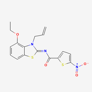 molecular formula C17H15N3O4S2 B2600609 (Z)-N-(3-烯丙基-4-乙氧基苯并[d]噻唑-2(3H)-亚甲基)-5-硝基噻吩-2-甲酰胺 CAS No. 868376-24-3