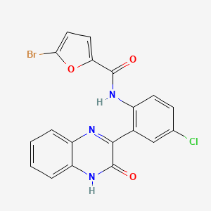 molecular formula C19H11BrClN3O3 B2600612 5-bromo-N-(4-chloro-2-(3-oxo-3,4-dihydroquinoxalin-2-yl)phenyl)furan-2-carboxamide CAS No. 899732-79-7