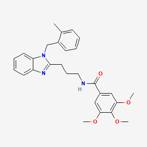 molecular formula C28H31N3O4 B2600616 3,4,5-trimethoxy-N-(3-(1-(2-methylbenzyl)-1H-benzo[d]imidazol-2-yl)propyl)benzamide CAS No. 862806-89-1