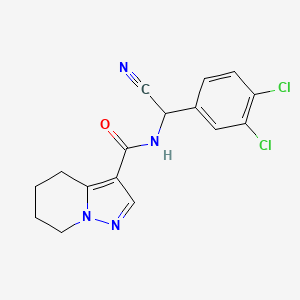 molecular formula C16H14Cl2N4O B2600619 N-[cyano(3,4-dichlorophenyl)methyl]-4H,5H,6H,7H-pyrazolo[1,5-a]pyridine-3-carboxamide CAS No. 1825525-14-1