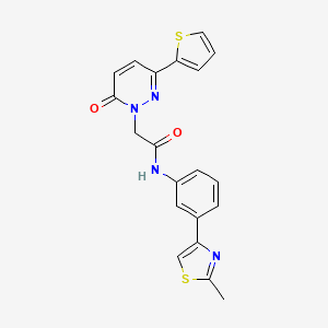 molecular formula C20H16N4O2S2 B2600631 N-(3-(2-甲基噻唑-4-基)苯基)-2-(6-氧代-3-(噻吩-2-基)吡哒嗪-1(6H)-基)乙酰胺 CAS No. 1251697-01-4