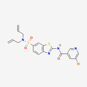 molecular formula C19H17BrN4O3S2 B2600640 5-bromo-N-(6-(N,N-diallylsulfamoyl)benzo[d]thiazol-2-yl)nicotinamide CAS No. 865592-94-5