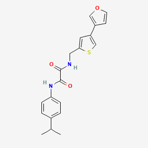 molecular formula C20H20N2O3S B2600642 N-[[4-(Furan-3-yl)thiophen-2-yl]methyl]-N'-(4-propan-2-ylphenyl)oxamide CAS No. 2380040-37-7