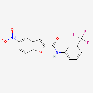 molecular formula C16H9F3N2O4 B2600645 5-nitro-N-[3-(trifluoromethyl)phenyl]-1-benzofuran-2-carboxamide CAS No. 868152-91-4