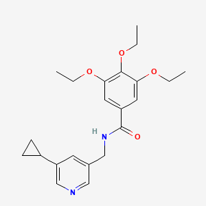 molecular formula C22H28N2O4 B2600646 N-((5-cyclopropylpyridin-3-yl)methyl)-3,4,5-triethoxybenzamide CAS No. 2034616-32-3