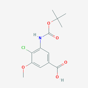 molecular formula C13H16ClNO5 B2600649 4-Chloro-3-methoxy-5-[(2-methylpropan-2-yl)oxycarbonylamino]benzoic acid CAS No. 2248280-56-8