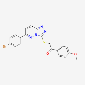 molecular formula C20H15BrN4O2S B2600661 2-((6-(4-Bromophenyl)-[1,2,4]triazolo[4,3-b]pyridazin-3-yl)thio)-1-(4-methoxyphenyl)ethanone CAS No. 941935-54-2