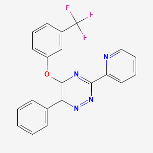 molecular formula C21H13F3N4O B2600669 6-Phenyl-3-(2-pyridinyl)-1,2,4-triazin-5-yl 3-(trifluoromethyl)phenyl ether CAS No. 866051-73-2