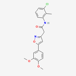 molecular formula C20H19ClN2O4 B2600693 N-(3-氯-2-甲基苯基)-2-(5-(3,4-二甲氧基苯基)异恶唑-3-基)乙酰胺 CAS No. 953232-08-1