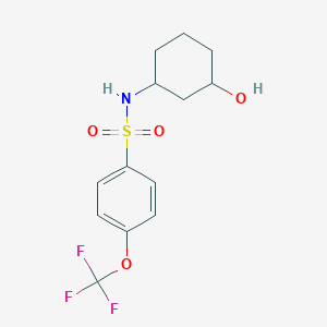 molecular formula C13H16F3NO4S B2600705 N-(3-羟基环己基)-4-(三氟甲氧基)苯磺酰胺 CAS No. 1396746-43-2